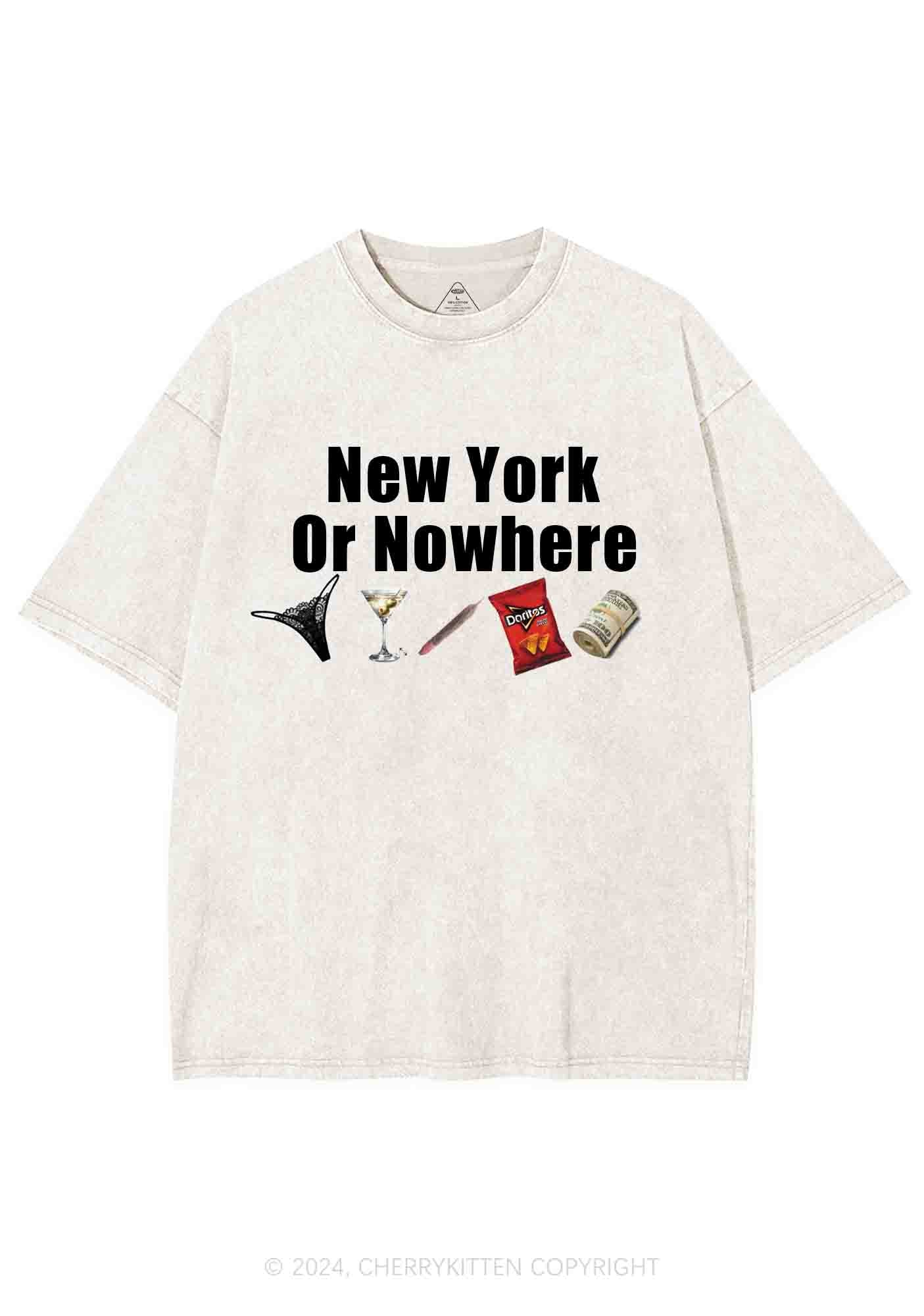 New York Or Nowhere Y2K Washed Tee Cherrykitten