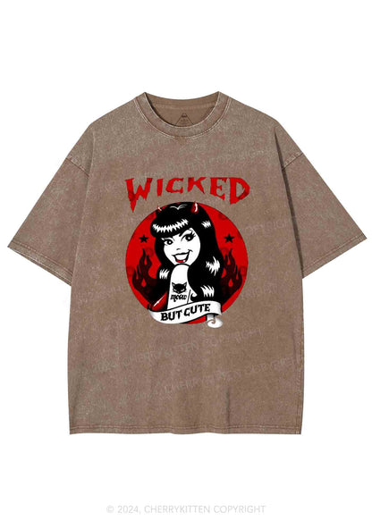 Halloween Wicked But Cute Y2K Washed Tee Cherrykitten