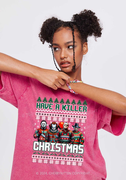 Christmas Have A Killer Y2K Washed Tee Cherrykitten