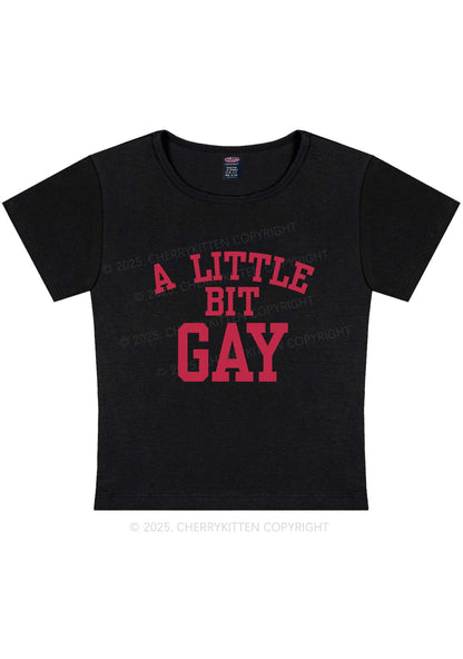 A Little Bit Gay Y2K Baby Tee Cherrykitten