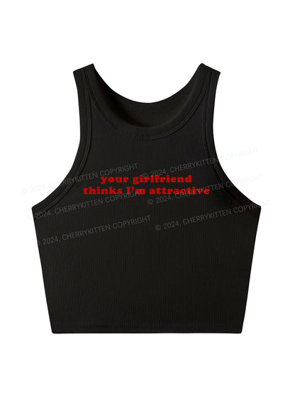 I'm Attractive Y2K Crop Tank Top Cherrykitten