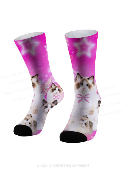 Dreamy Kitten Y2K Digital Printed Socks Cherrykitten