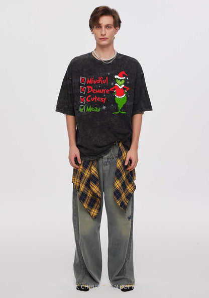 Christmas Mean Guy Y2K Washed Tee Cherrykitten