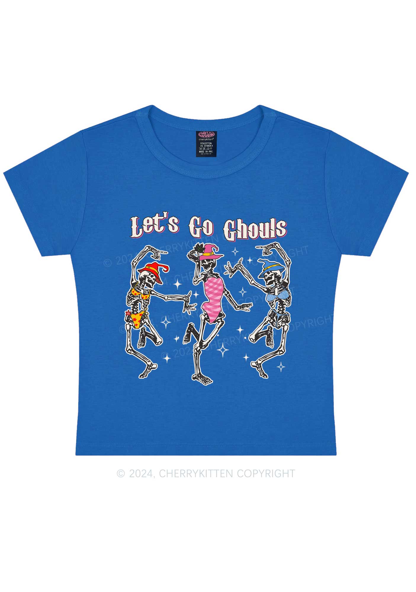 Halloween Let's Go Ghouls Y2K Baby Tee Cherrykitten