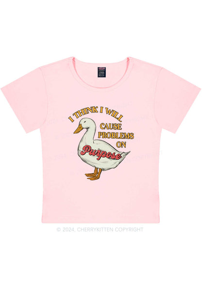 Cause Problems On Purpose Y2K Baby Tee Cherrykitten