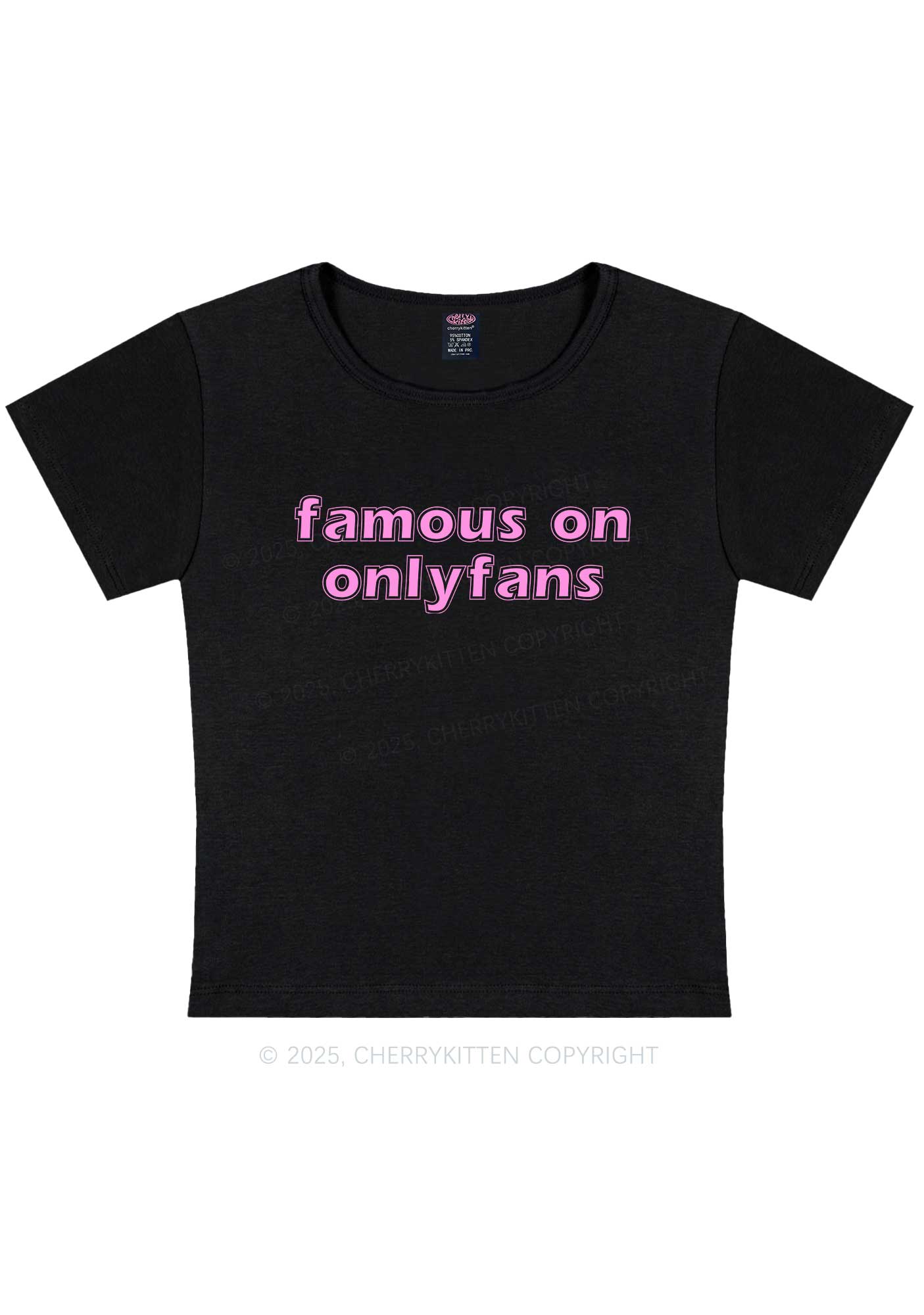 Famous On Onlyfans Y2K Baby Tee Cherrykitten