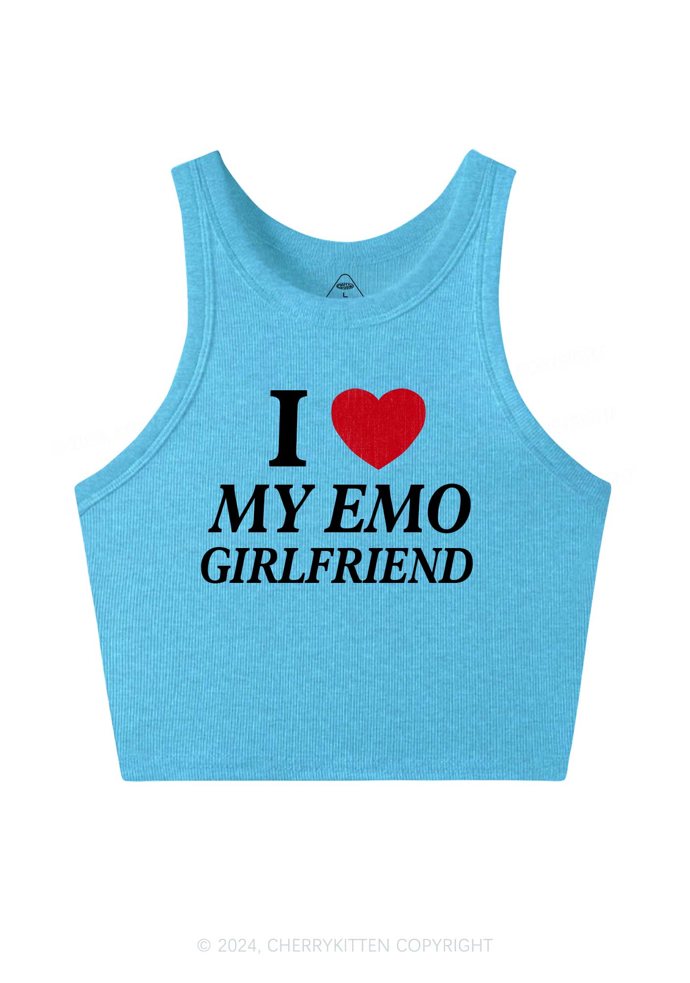 I Love My Emo GF Y2K Valentine's Day Crop Tank Top Cherrykitten