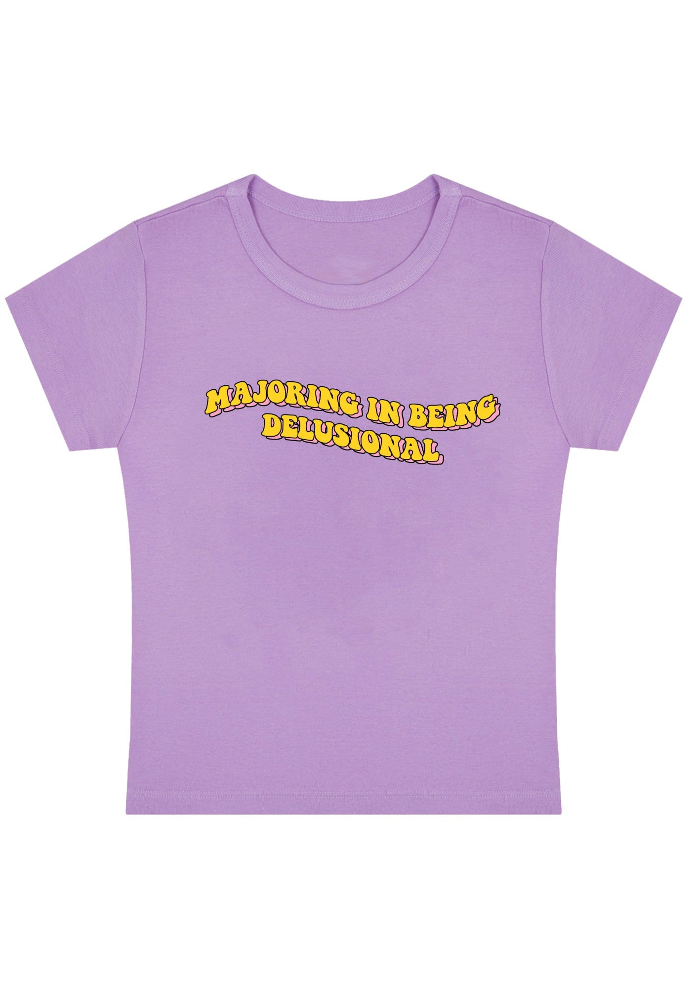 Curvy Majoring In Being Delusional Baby Tee