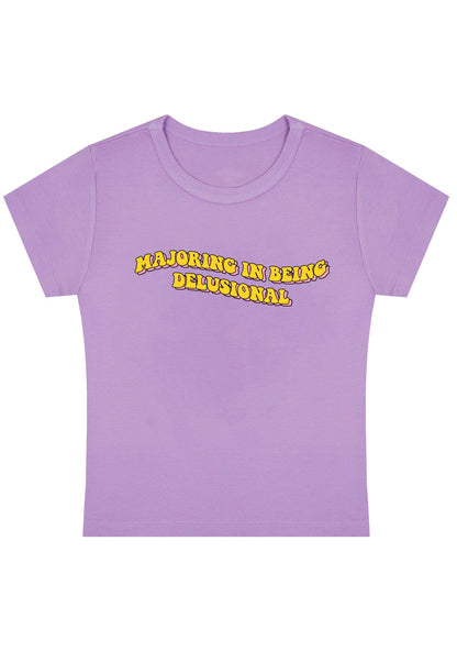 Curvy Majoring In Being Delusional Baby Tee