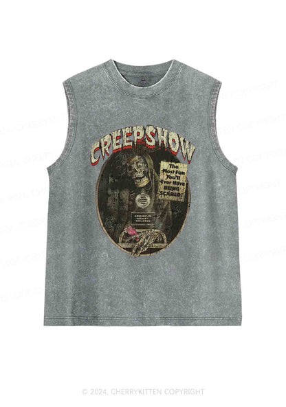 Halloween Creepshow Y2K Washed Tank Cherrykitten