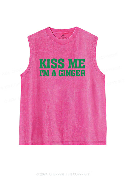 Kiss Me Im Ginger St Patricks Y2K Washed Tank Cherrykitten