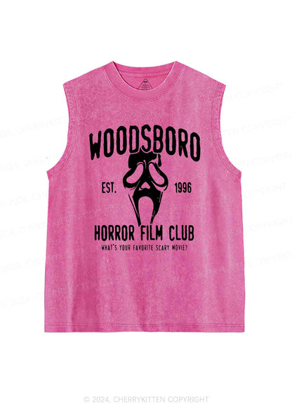 Horror Film Club Halloween Y2K Washed Tank Cherrykitten