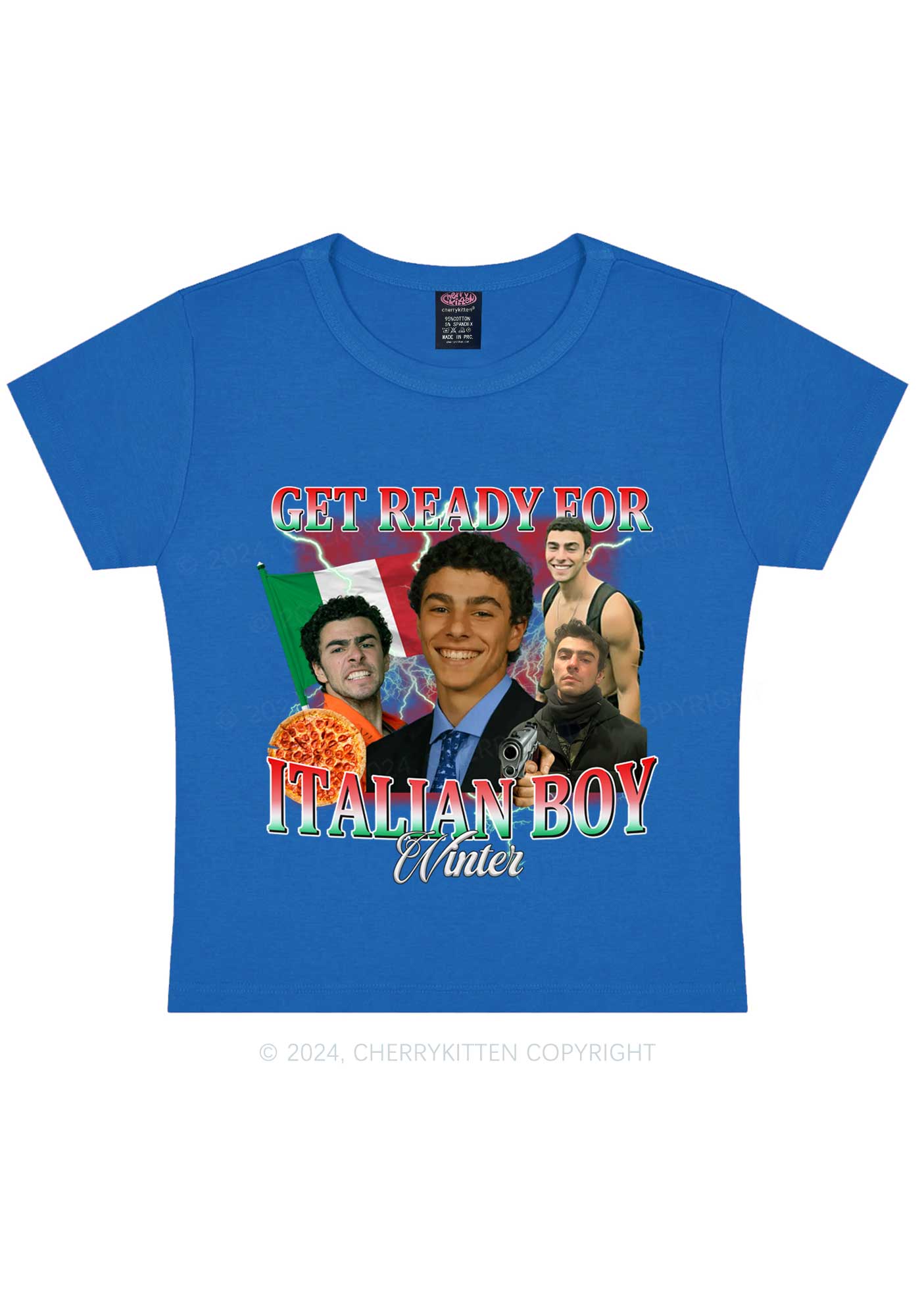 Italian Boy Winter Luigi Y2K Baby Tee Cherrykitten