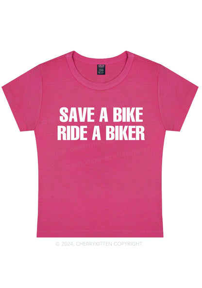 Save Bike Ride Biker Y2K Baby Tee Cherrykitten