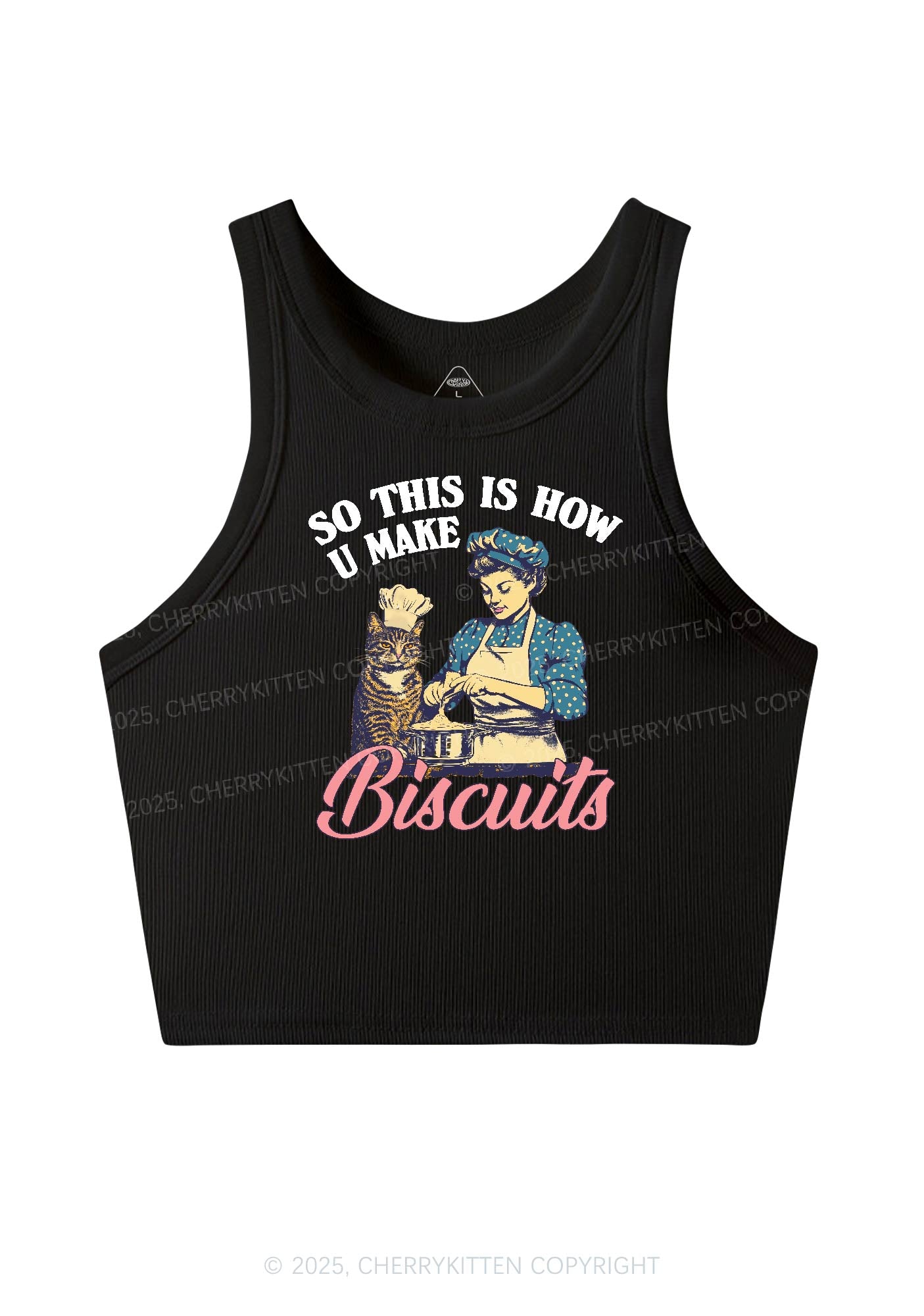 How U Make Biscuits Y2K Crop Tank Top Cherrykitten