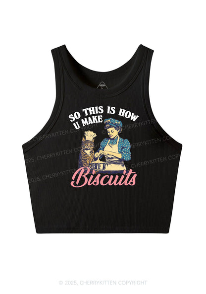 How U Make Biscuits Y2K Crop Tank Top Cherrykitten