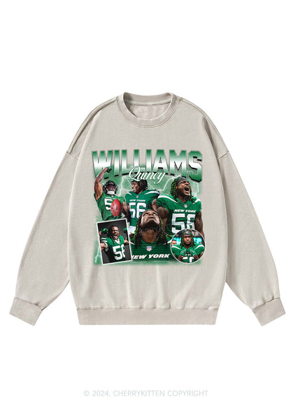 Green Williams Y2K Super Bowl Washed Sweatshirts Cherrykitten