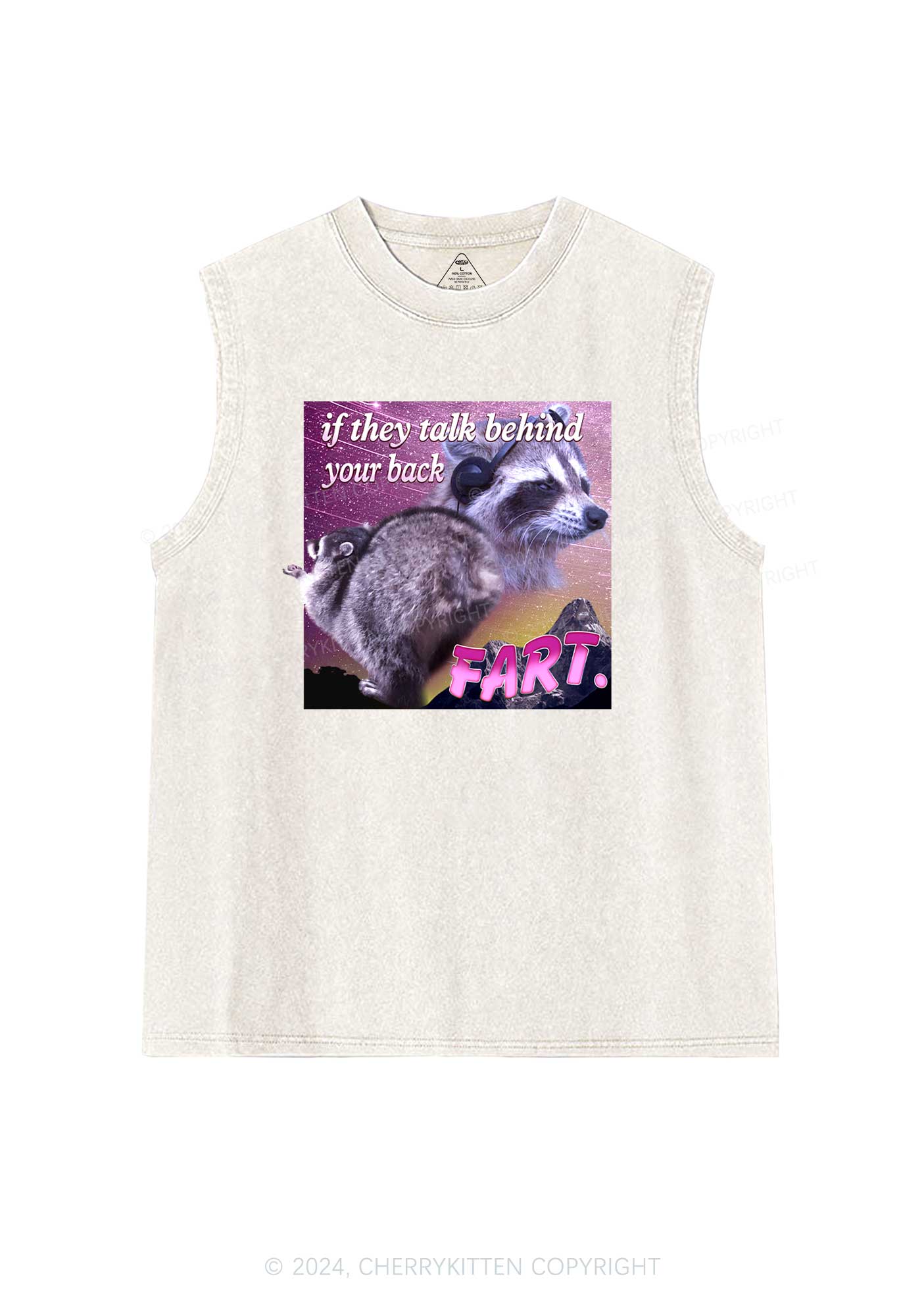 Talk Behind Your Back Fart Y2K Washed Tank Cherrykitten