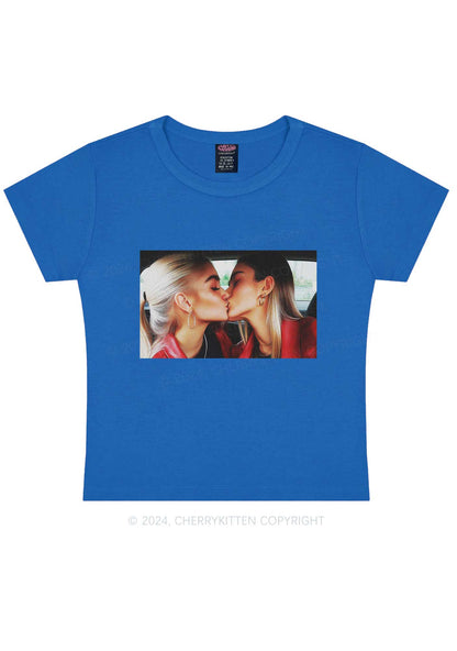 Girls Kiss Y2K Valentine's Day Baby Tee Cherrykitten