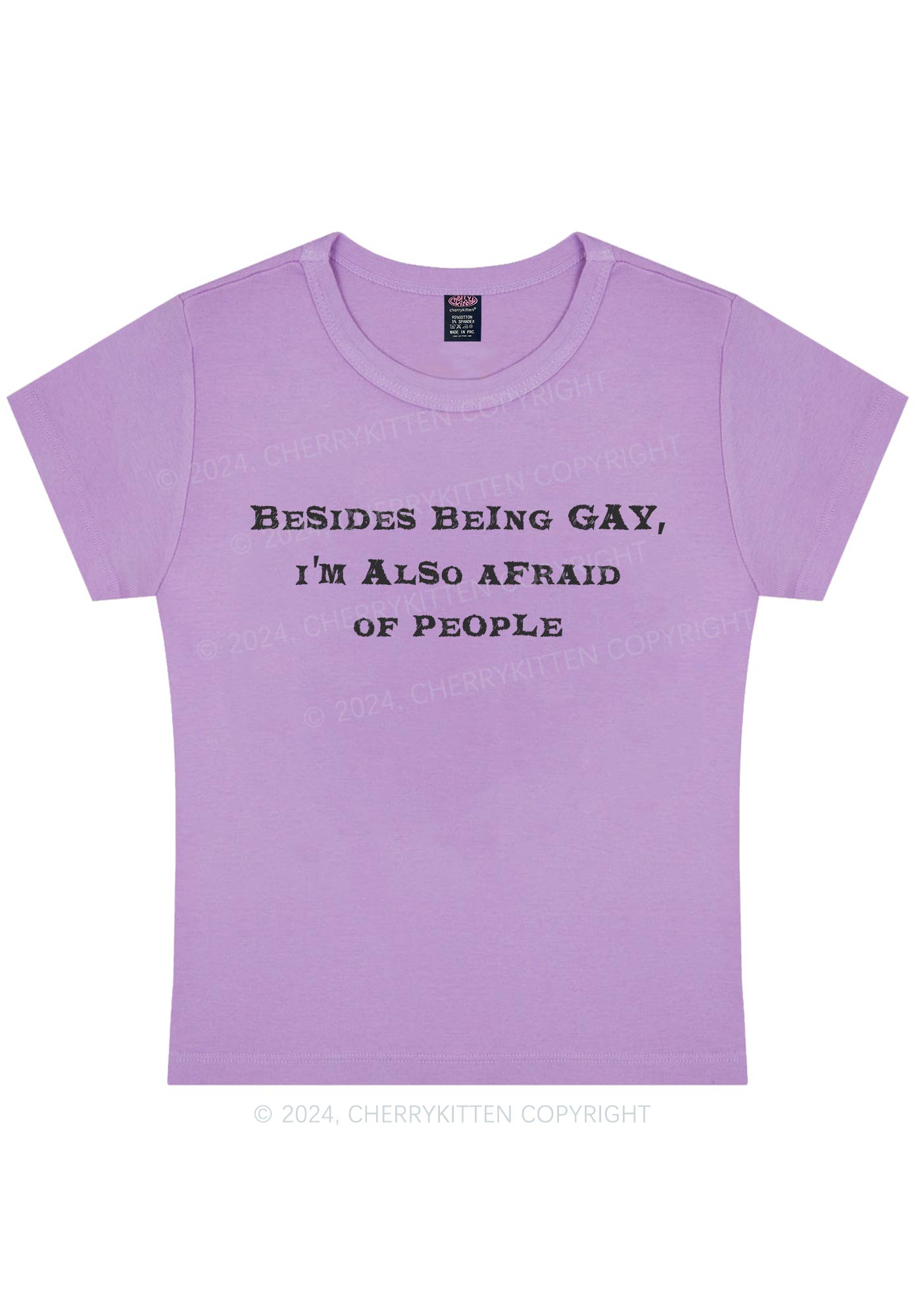 Besides Being Gay Y2K Baby Tee Cherrykitten