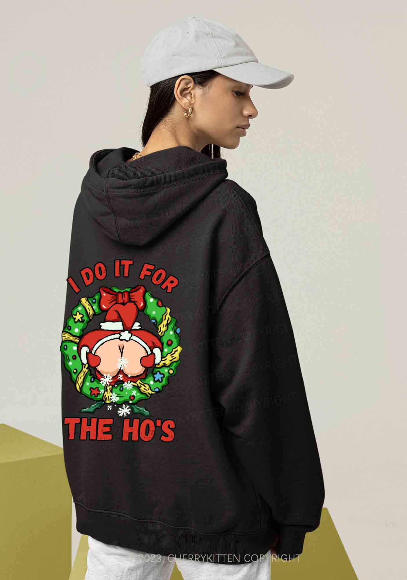 I Do It For The Christmas Wreath Y2K Hoodie Cherrykitten