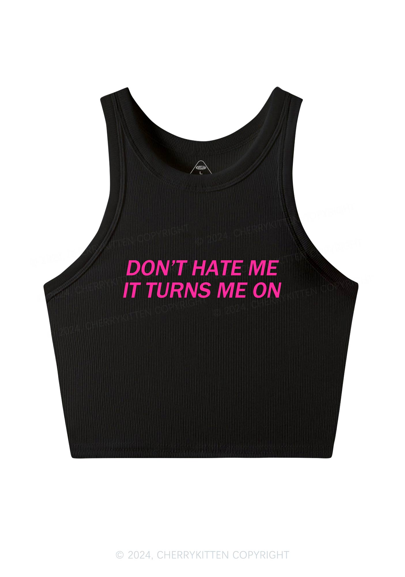 It Turns Me On Y2K Crop Tank Top Cherrykitten