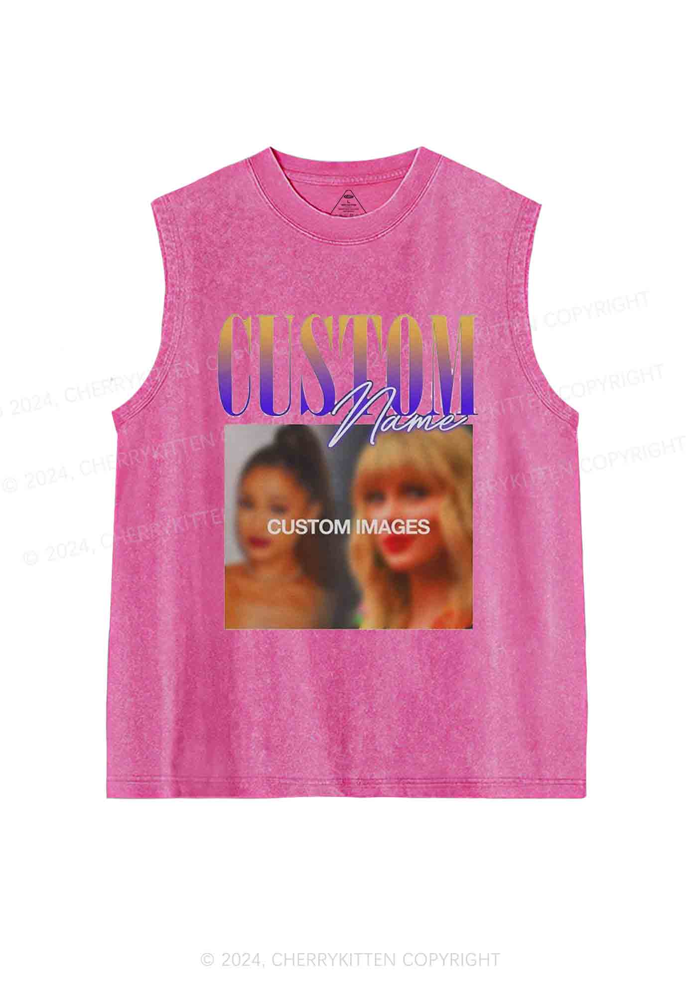 Personalized Vintage 90s Y2K Washed Tank Cherrykitten