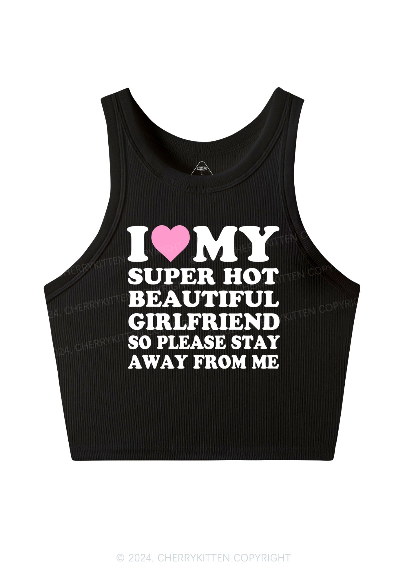 Love My Hot Girlfriend Y2K Valentine's Day Crop Tank Top Cherrykitten