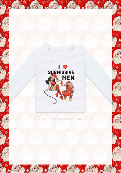 I Love S Men Christmas Y2K Long Sleeve Crop Top Cherrykitten