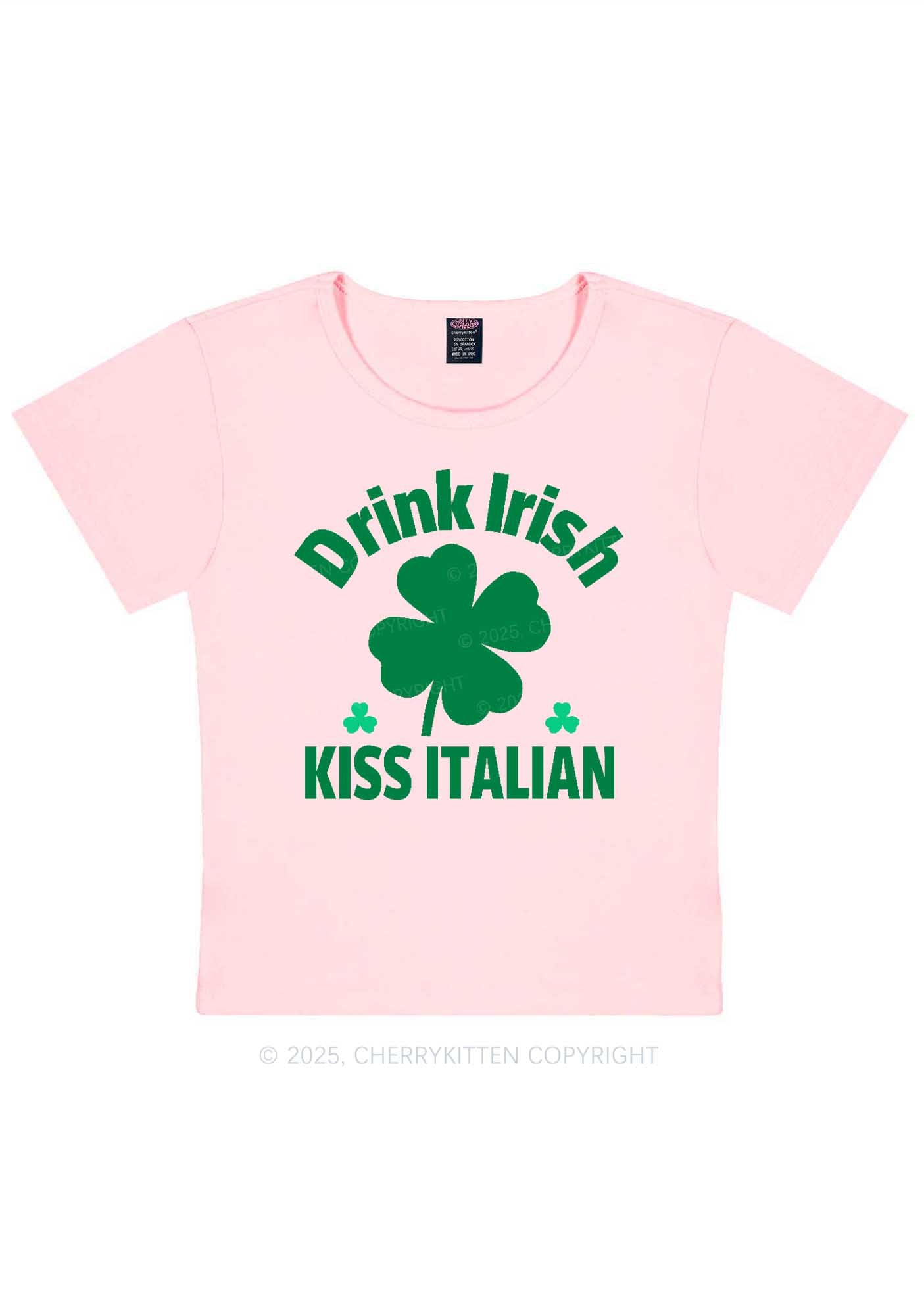 Drink Irish Kiss Italian St Patricks Y2K Baby Tee Cherrykitten