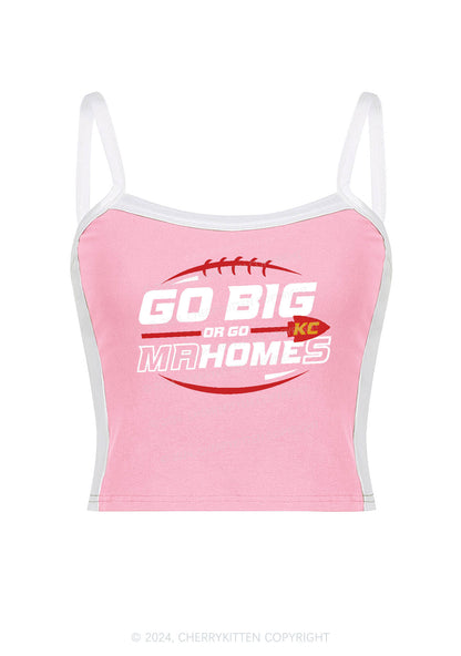 Go Big Y2K Super Bowl Color Block Crop Cami Top Cherrykitten