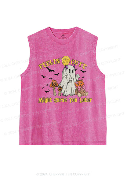 Halloween Feelin Cute Y2K Washed Tank Cherrykitten