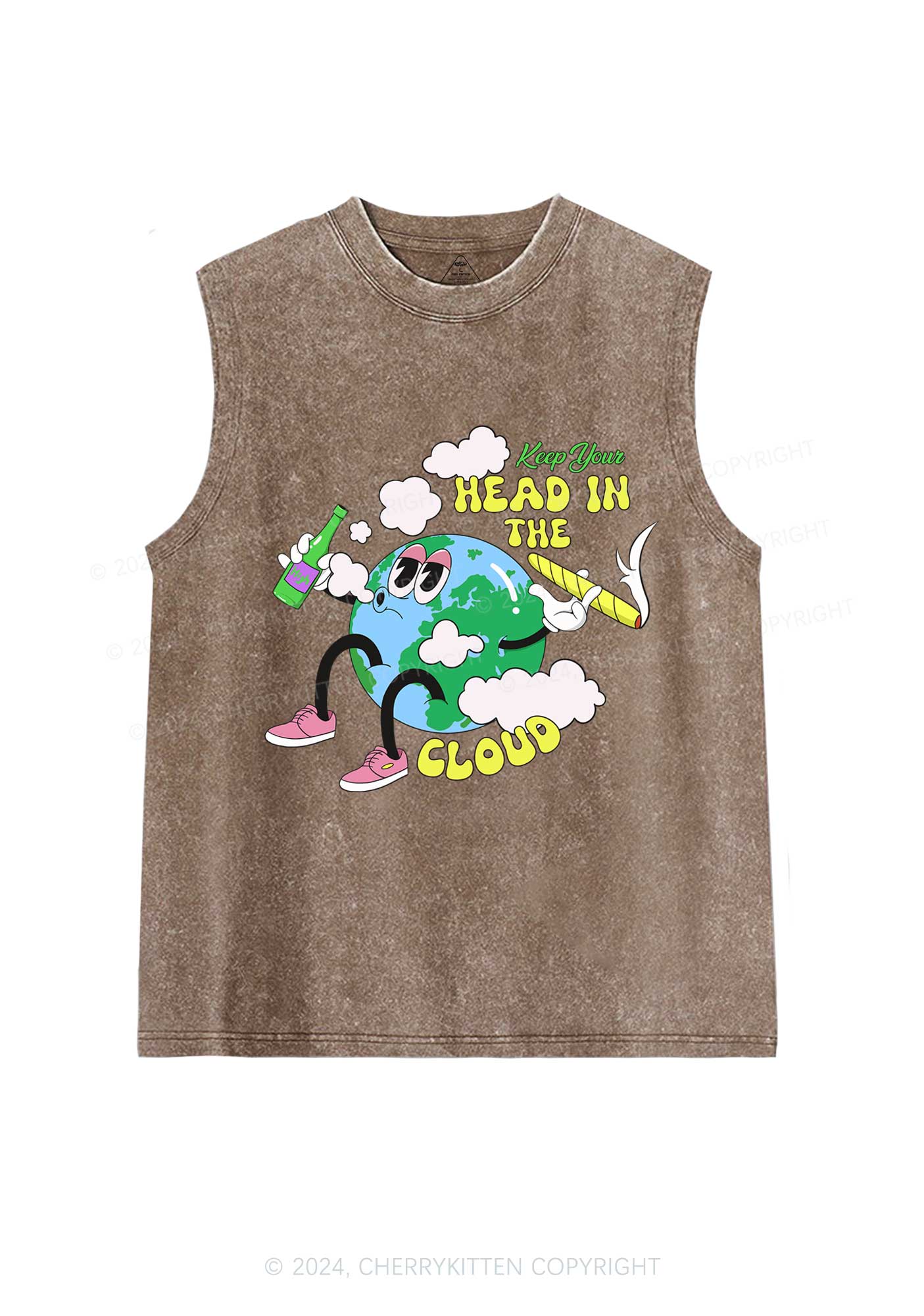 Keep Your Head In Cloud Y2K Washed Tank Cherrykitten