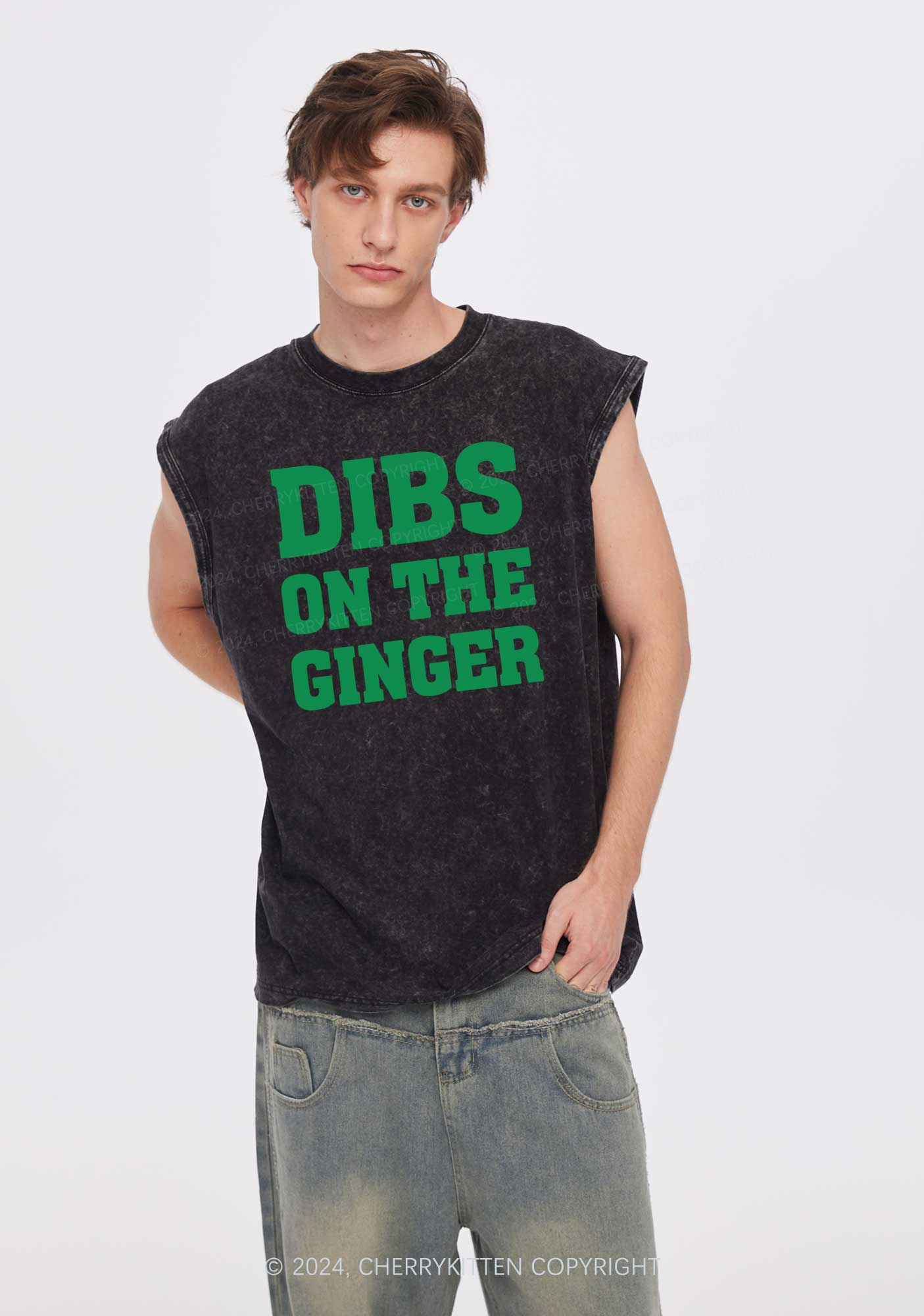 Dibs On The Ginger St Patricks Y2K Washed Tank Cherrykitten