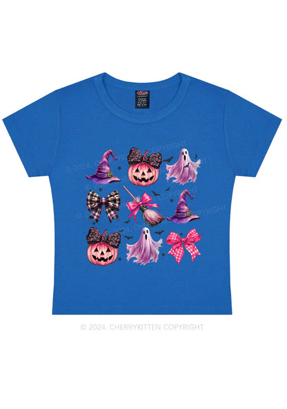 Halloween Pumpkin With Bows Y2K Baby Tee Cherrykitten