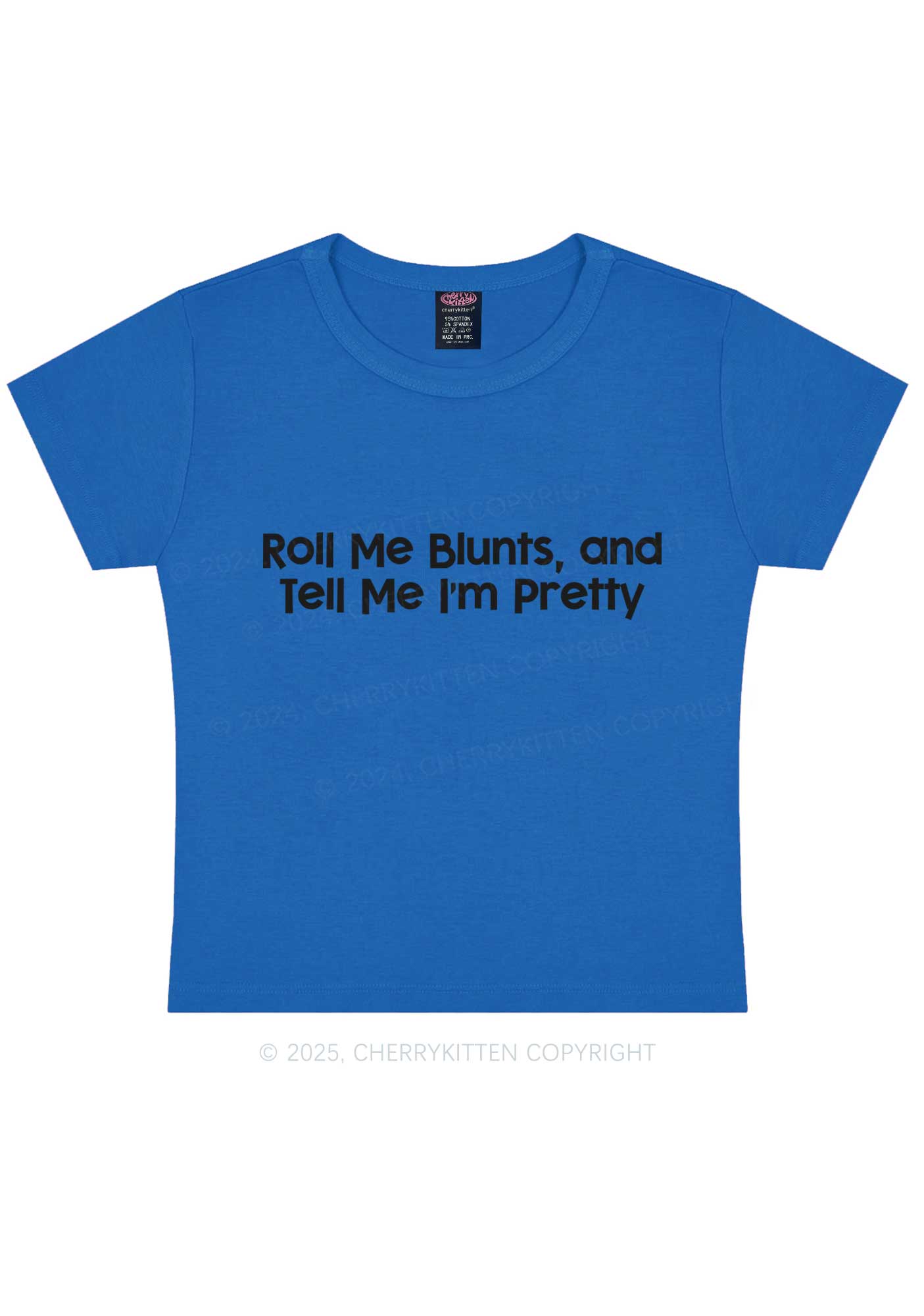 Roll Me Blunts Y2K Baby Tee Cherrykitten