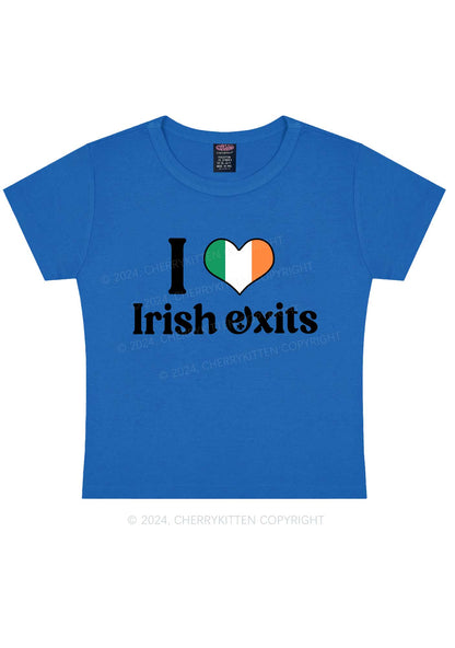 I Love Irish Exits St Patricks Y2K Baby Tee Cherrykitten