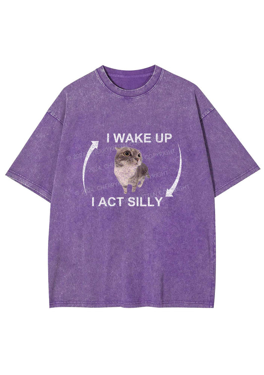 Wake Up Act Silly Y2K Washed Tee Cherrykitten