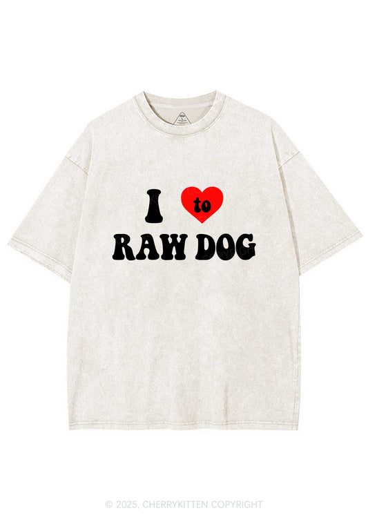 I Love Raw Dog Y2K Washed Tee Cherrykitten