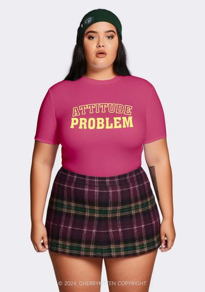 Curvy Attitude Problem Y2K Baby Tee Cherrykitten