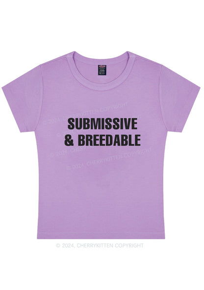 Submissive And Breedable Y2K Baby Tee Cherrykitten