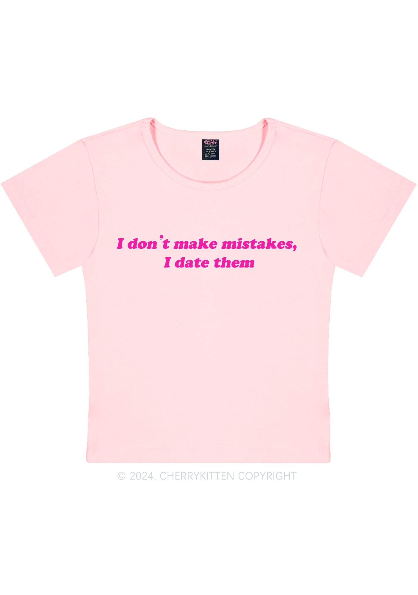 I Don't Make Mistakes Y2K Baby Tee Cherrykitten