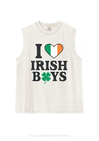 Irish Boy Shamrock St Patricks Y2K Washed Tank Cherrykitten