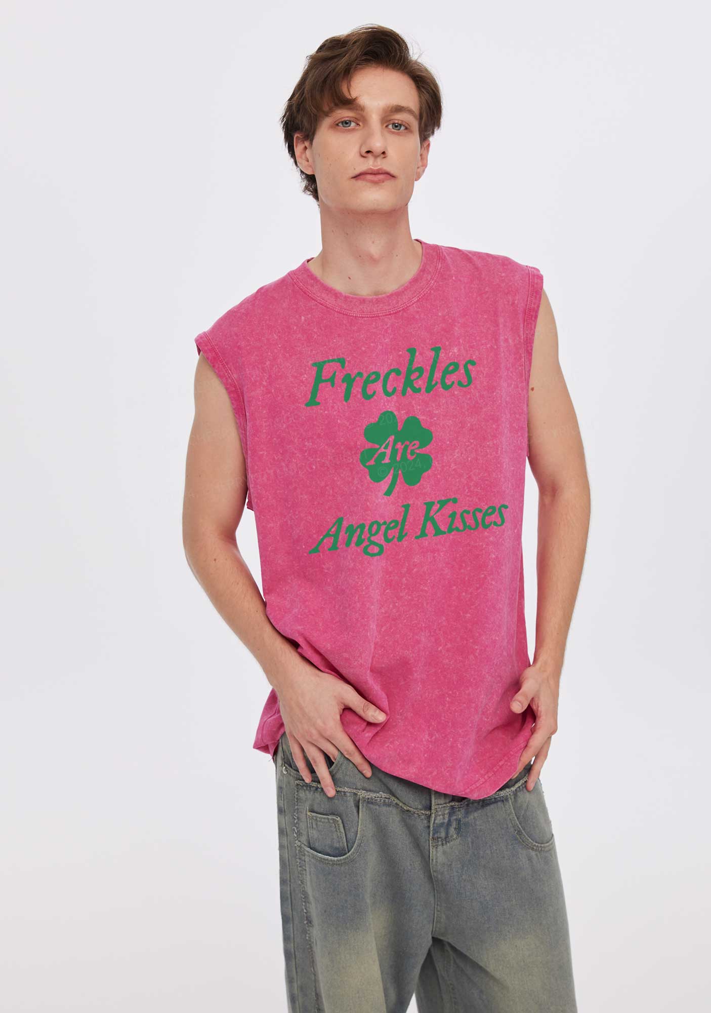 Freckles Are Angel Kisses St Patricks Y2K Washed Tank Cherrykitten