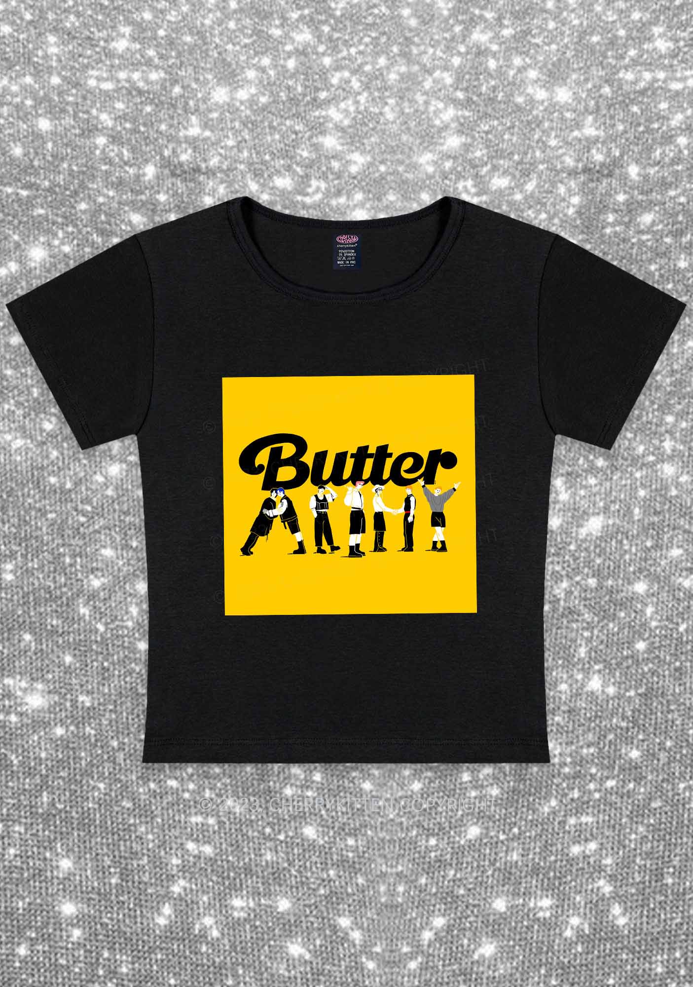 Butter Bangtan Boys Kpop Y2K Baby Tee Cherrykitten