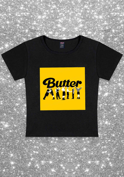 Butter Bangtan Boys Kpop Y2K Baby Tee Cherrykitten