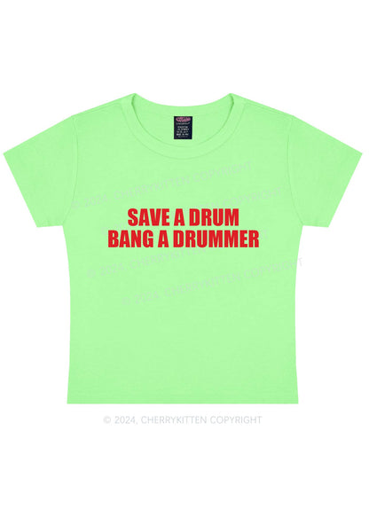 Save A Drum Y2K Baby Tee Cherrykitten