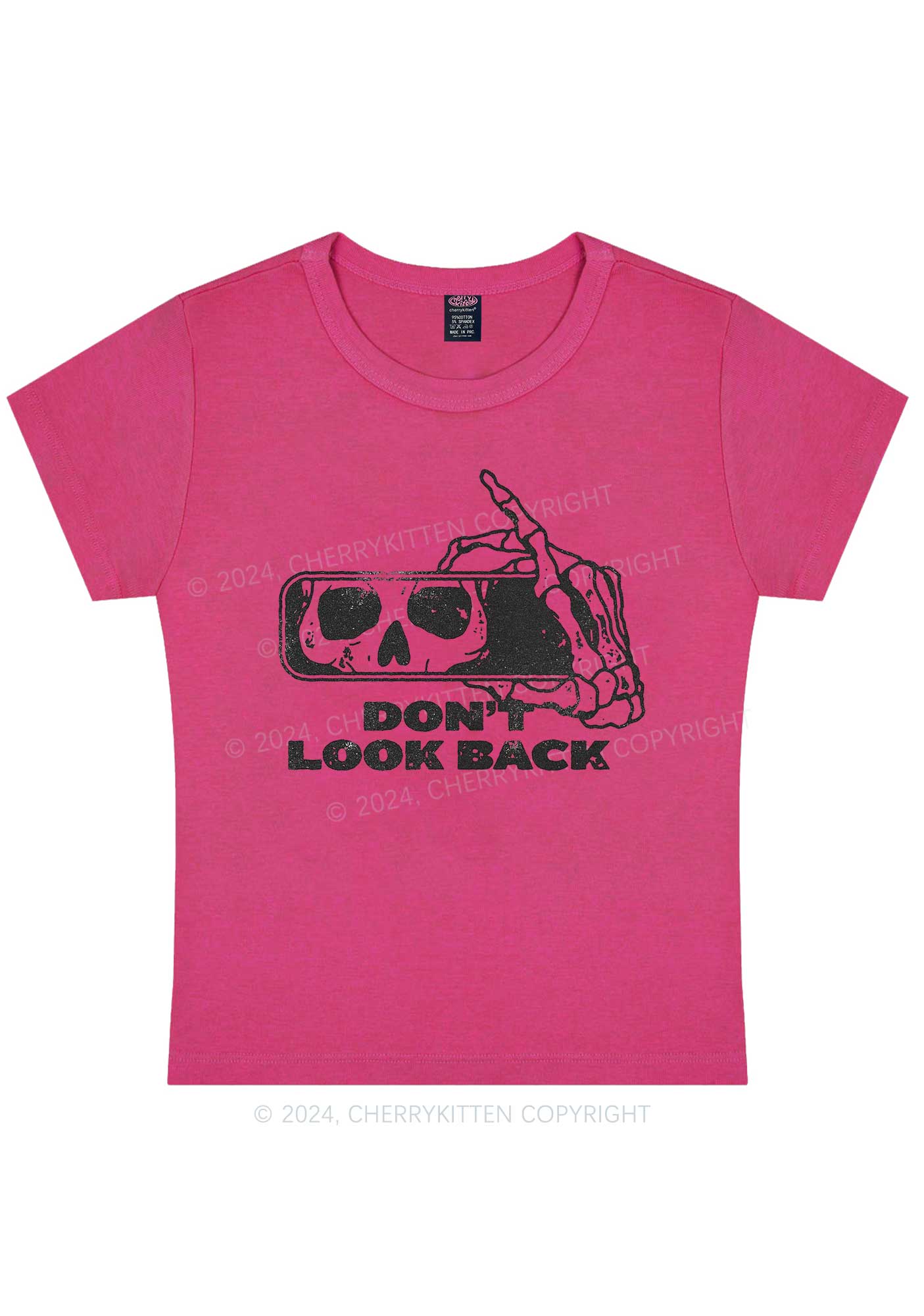 Halloween Don't Look Back Y2K Baby Tee Cherrykitten