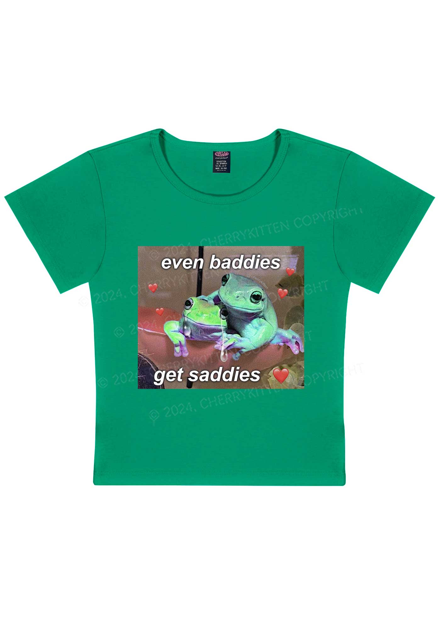 Two Baddie Frogs Y2K Baby Tee Cherrykitten