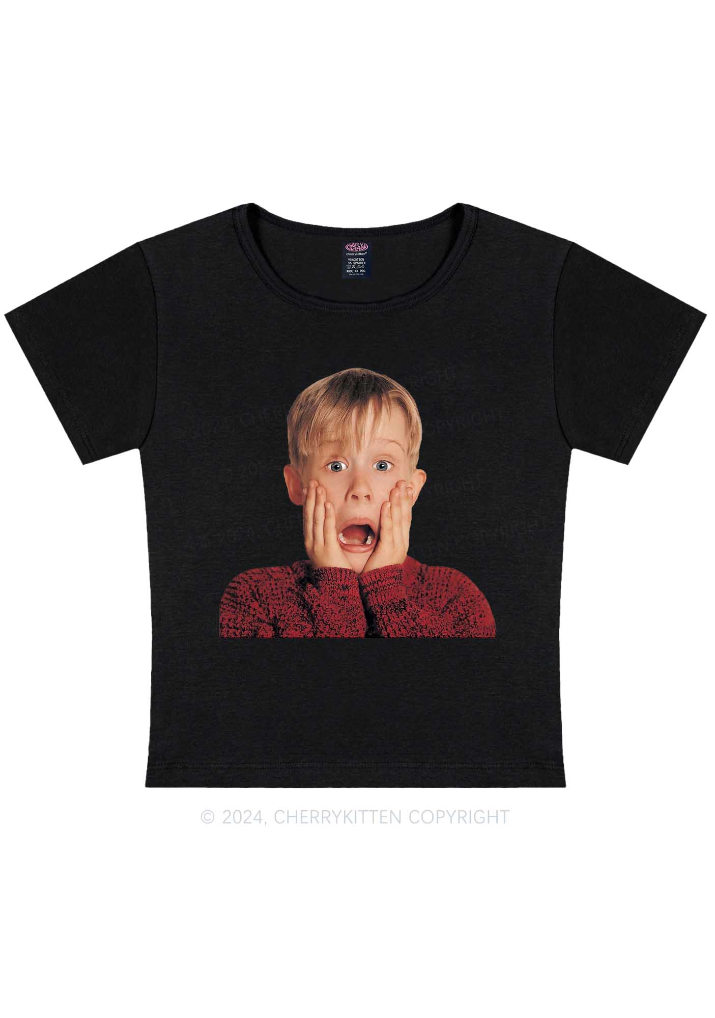 Christmas At Home Alone Y2K Baby Tee Cherrykitten